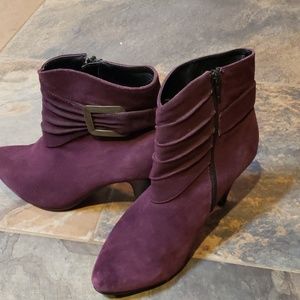 Purple ankle boots